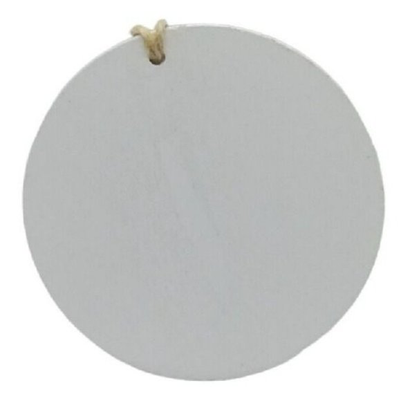 Santa Claus with Face Mask Wood Planks Dated 2020 Round Christmas Ornament 3 in - Picture 2 of 2